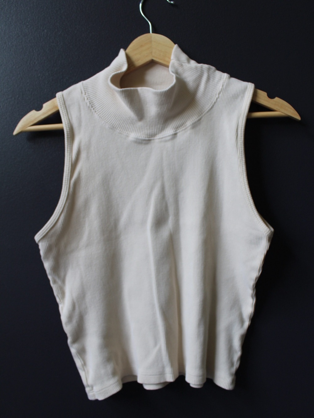 Big Bud Press Cream Ribbed Mock Neck Tank